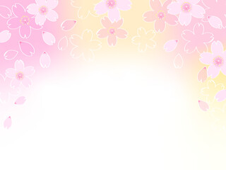 Fototapeta premium 春の桜のふんわりとしたイラスト