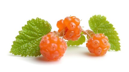 cloudberry on isolated white background.