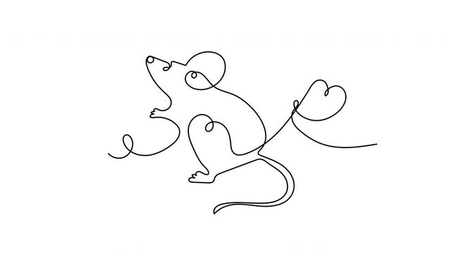 mouse one line art, best illustration design.