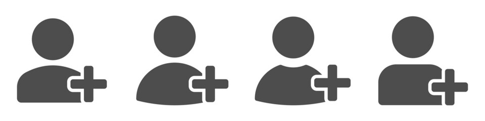 Fototapeta premium Add user flat vector icon designs collection