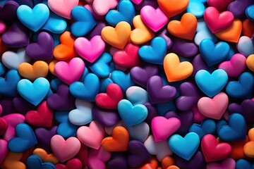 Background of hearts postcard for Valentine's Day