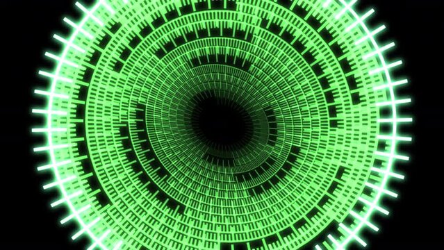 VJ Loop Wheel of Time Spiral Green Animation