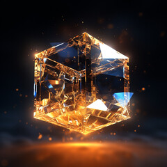 3d render of a cube created with a Generative Ai