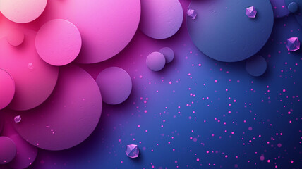 Vibrant Pink and Purple Circles with Sparkling Particles on a Gradient Background for Creative Graphics