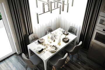 3d rendering contemporary modern interior design