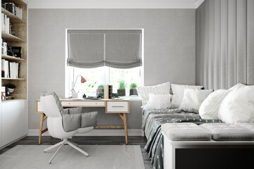 3d rendering contemporary modern interior design