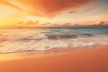 Summer Mood - Tranquil & Relaxing Caribbean Beach Sunset with Golden Glows & Cloudy Atmosphere