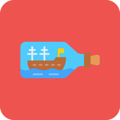 Fototapeta premium Ship In Bottle Icon