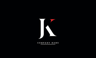 JK, KJ, J, K Abstract Letters Logo Monogram
