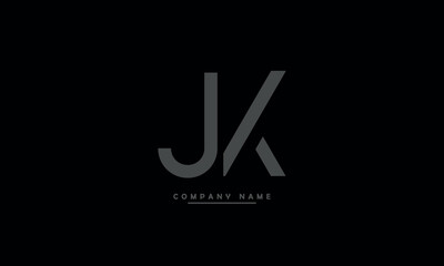 JK, KJ, J, K Abstract Letters Logo Monogram