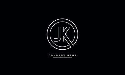 JK, KJ, J, K Abstract Letters Logo Monogram