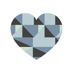 Naklejka na ściany i meble Happy Valentine's day. Greeting card with hearts. Heart made of abstract geometric pattern
