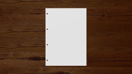 leeres weißes Blatt Papier auf einem Schreibtisch