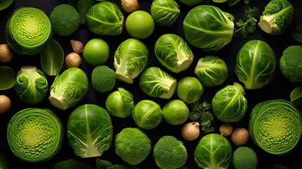 Foto op Aluminium Photo of brussels sprouts vegetable © LFK