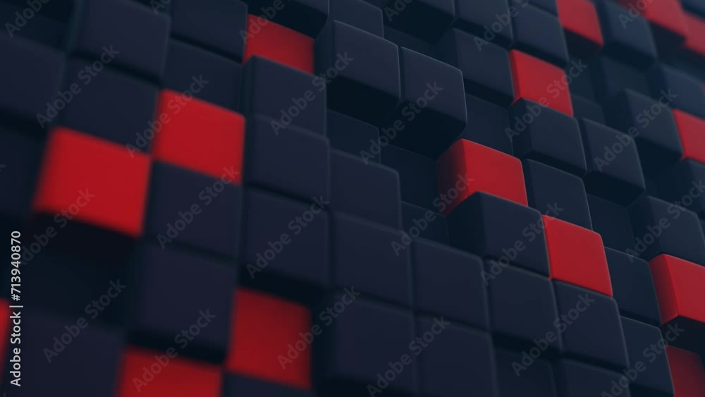 Fototapete cubic shapes arranged in a matrix with a 3d twist, forming an abstract and visually intriguing compo