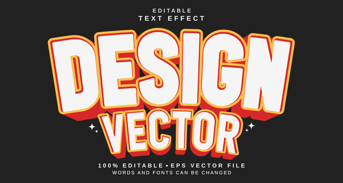 Editable text style effect - 3D Flat Orange text style theme.