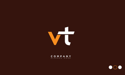 Obraz premium VT Alphabet letters Initials Monogram logo TV, V and T