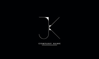 JK, KJ, J, K Abstract Letters Logo Monogram