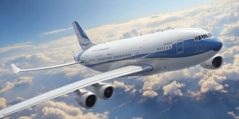 Obraz premium large jet aircraft by maneuvering at high speed