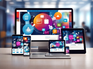 Creation of responsive internet website for multiple platforms. Building mobile interfaces on the screen of laptops, tablets, and smartphones. Layout content on display devices. web technology