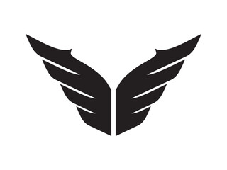 The wing icon looks like the letter V or W - obrazy, fototapety, plakaty