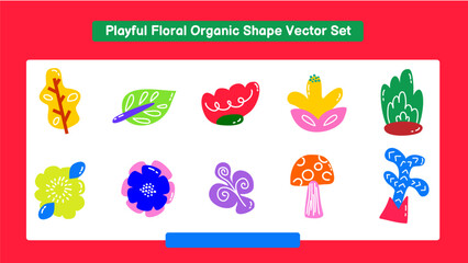 Playful Floral Organic Shape Vector Set