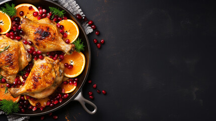 Christmas baked chicken with cranberries
