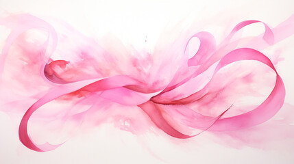 Obraz premium pink ribbon, vector style, white background like smoky pink.