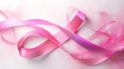 A photo of a pink cancer awareness painting, emotional watercolors presenting in pinkish ribbon.