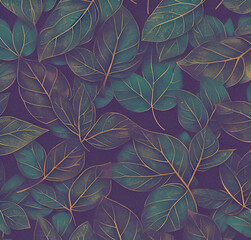  Background with leaves. Colorful illustration. Green floral pattern. Flyer, card design. Nature, vintage backdrop. Decoration wallpaper. Natural template.