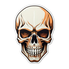 Skeleten head sticker isolated on a white background