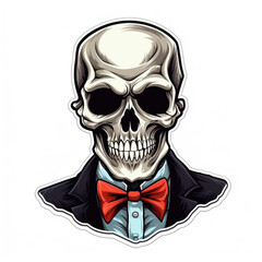 Fototapeta premium Skeleten head sticker isolated on a white background