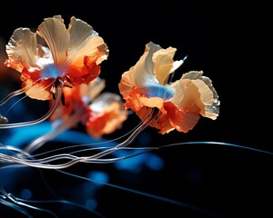 Vibrant poppies in a contemporary artistic interpretation - stunning colors and modern aesthetics