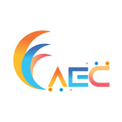 AEC letter technology logo design on white background. AEC creative initials letter business logo concept. AEC uppercase monogram logo and typography for technology, business and real estate brand.
