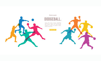 Colorful vector editable dodgeball player in action best for any graphic background - obrazy, fototapety, plakaty