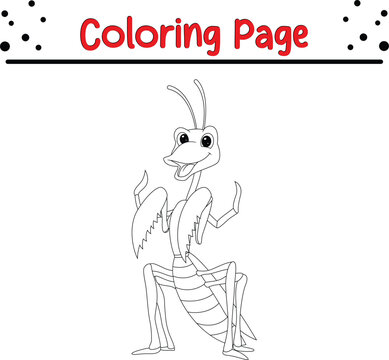  Cute Grasshopper Coloring Page