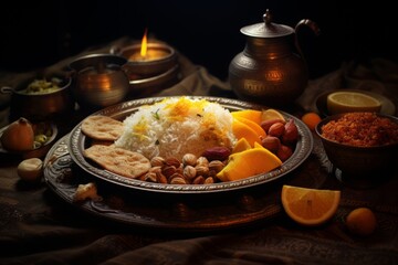 Close up on appetizing ramadan meal