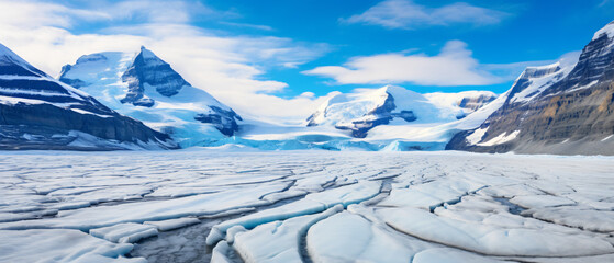 Fototapeta na wymiar Athabasca Glacier in the Columbia Icefield