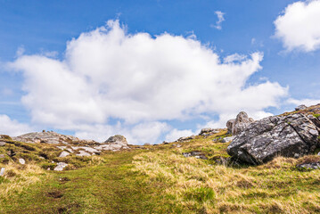 views of the gearrannan blackhouse village, and the area surrounding it, Isle of Lewis, Scotland