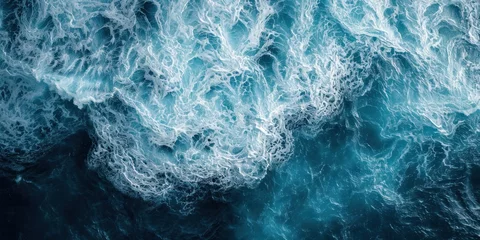 Poster Above view of ocean water. Generative Ai. © Planum
