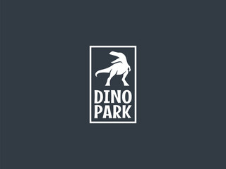 dinosaur logo vector illustration. dino t-rex silhouette logo template