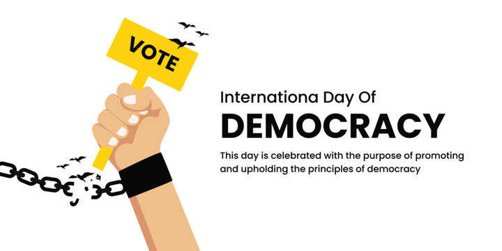 International Day of Democracy, banner, poster, social media post, vector illustration, awareness, observance, 15th September, brochure, flyer, equality, diversity, inclusion, election, voting right