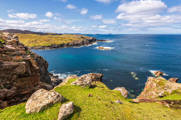views of the gearrannan blackhouse village, and the area surrounding it, Isle of Lewis, Scotland