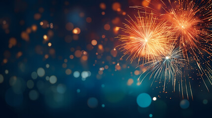 Fototapeta premium Fireworks background for celebration, holiday celebration concept