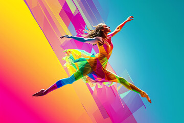 multicolor dancing visual, AI generated