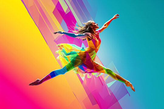 multicolor dancing visual, AI generated