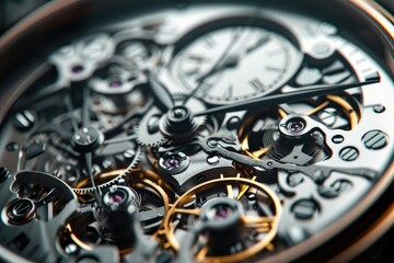 Close-up shots of the intricate steps involved in watchmaking
