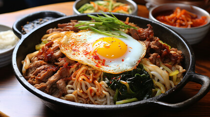 Popular Korean peninsula noodle dish - obrazy, fototapety, plakaty