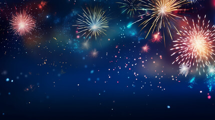 Fototapeta na wymiar Fireworks background for celebration, holiday celebration concept