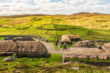 views of the gearrannan blackhouse village, and the area surrounding it, Isle of Lewis, Scotland